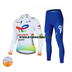 Herr Cykeltröjor Långärmad och Cykeltights Vinter Thermal Fleece 2022 Team TotalEnergies N001