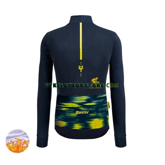 Herr Cykeltröjor Vinter Thermal Fleece 2022 Tour de France JAUNE N001