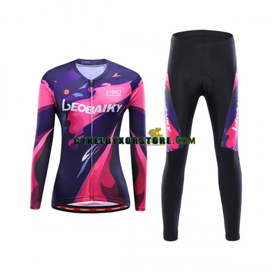 Dam Cykeltröjor Långärmad och Cykeltights Leobaiky N006